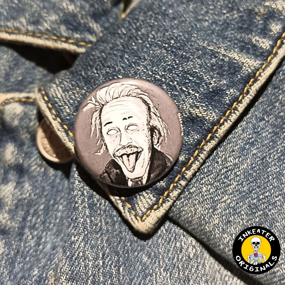Albert Einstein Zombie Pin – Quirky Gift for Horror & Sci-Fi Fans