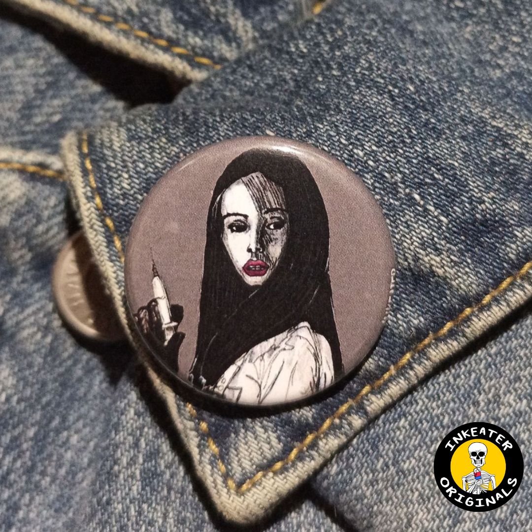 Asami Audition Pin – Horror Button for Women in Horror Fans