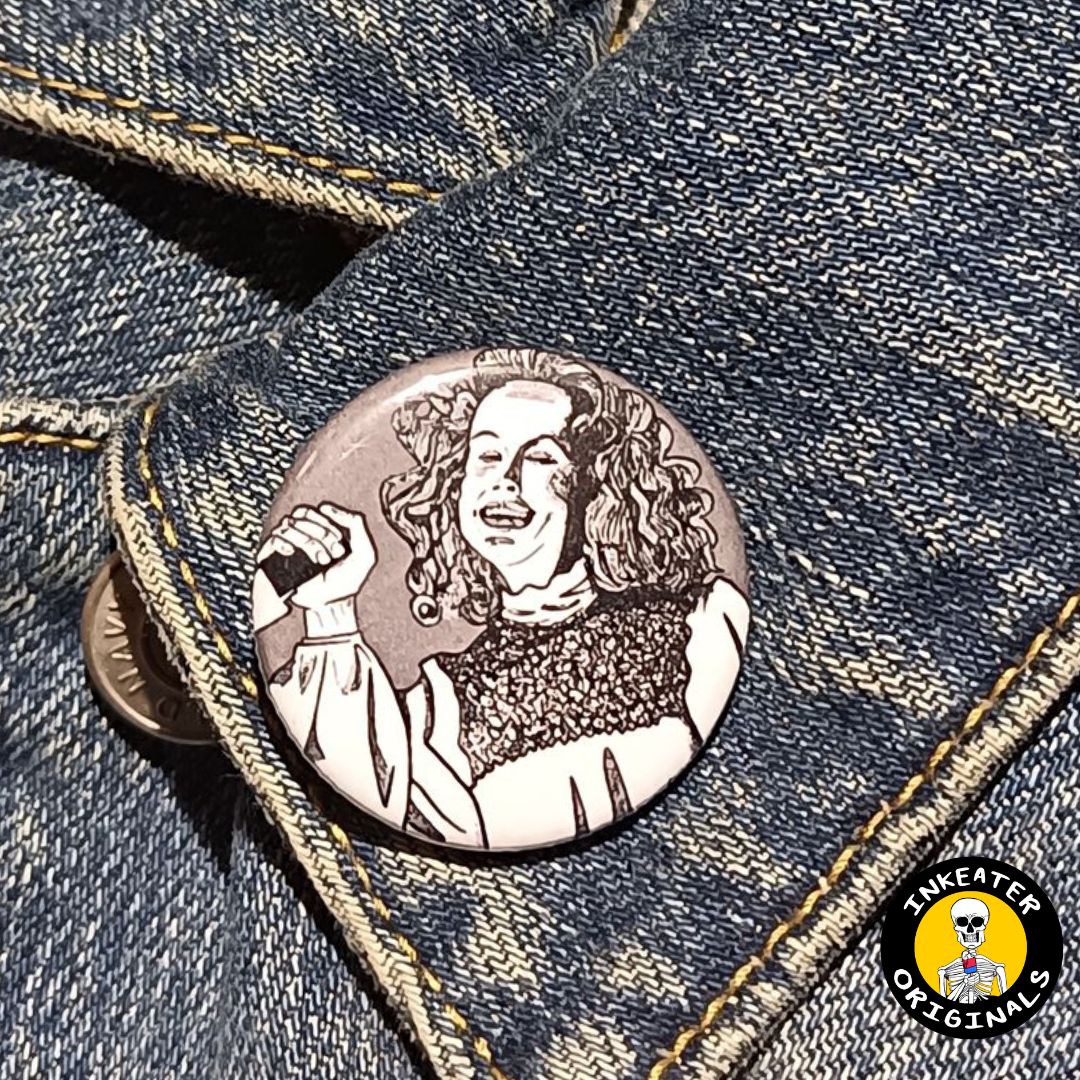 Carrie’s Mom Pinback Button – Creepy Horror Icon Collectible - Inkeater Originals
