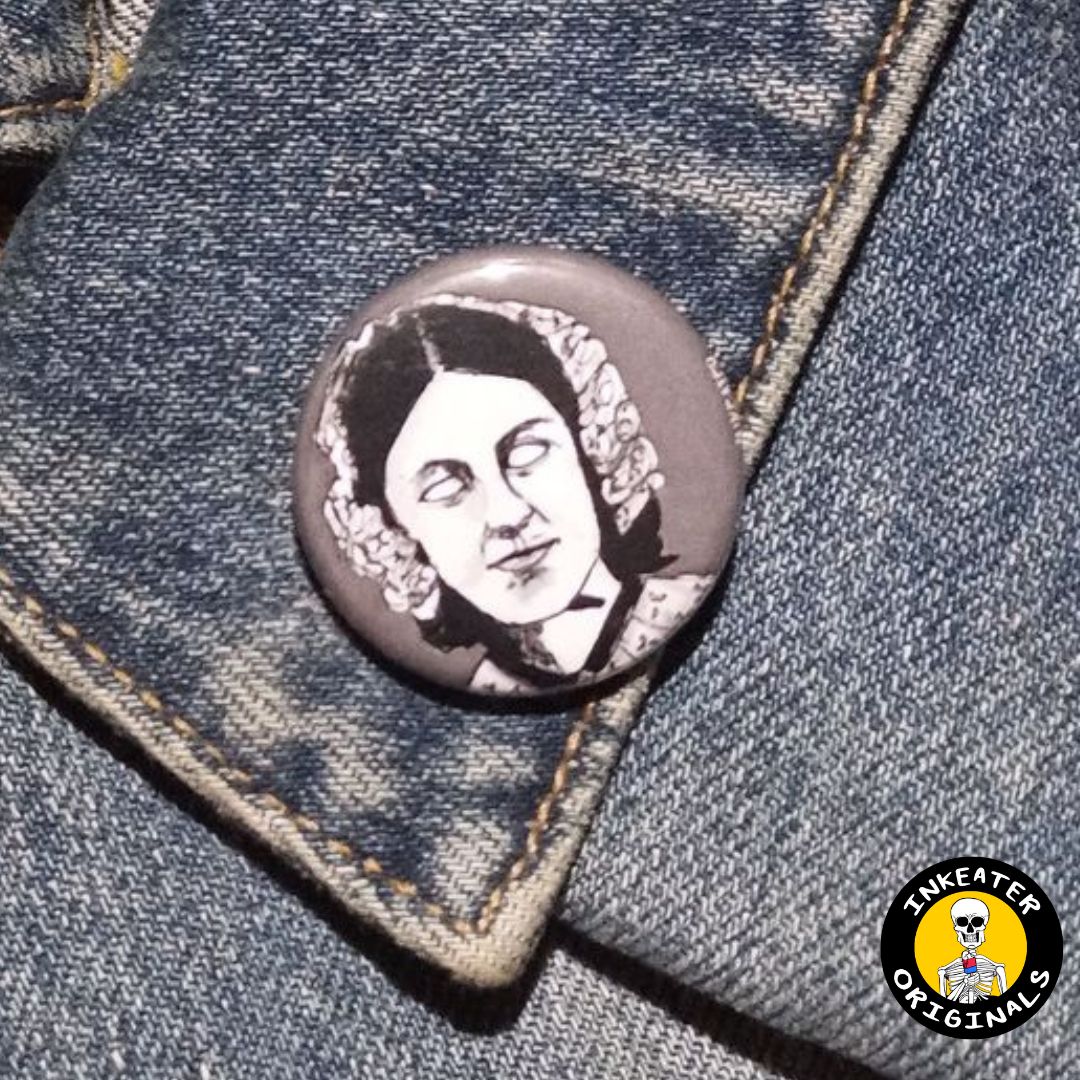 Florence Nightingale Zombie Pin – Spooky Gift for History Buffs - Inkeater Originals Social