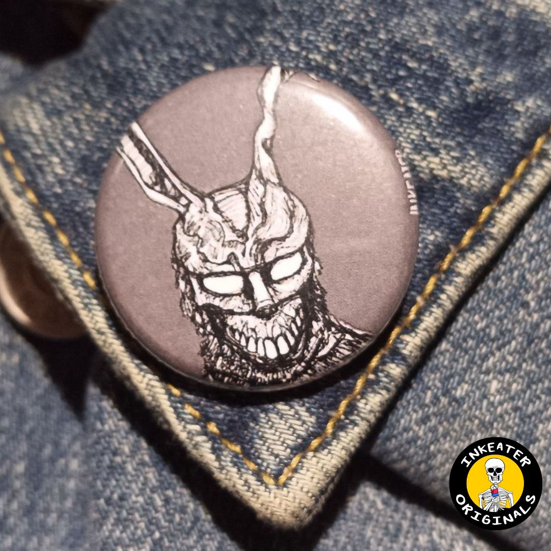 Frank the Rabbit Button – Donnie Darko Horror Movie Fan Gift- Inkeater Originals Social