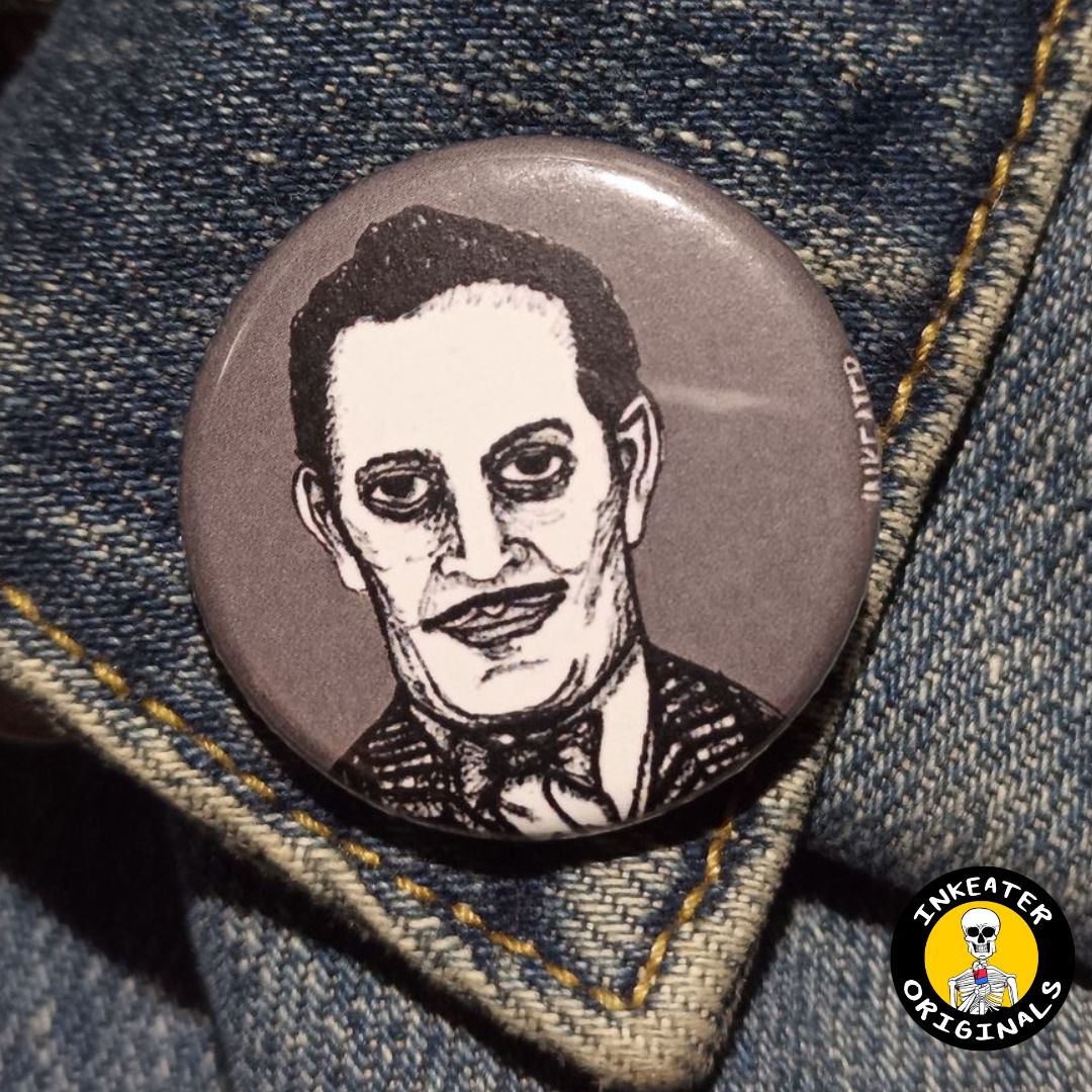 Gomez Addams Pinback Button – Creepy Gift for Horror Fans