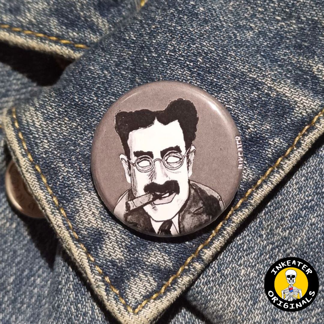 Groucho Marx Zombie Pin – Spooky Gift for Horror & Comedy Fans