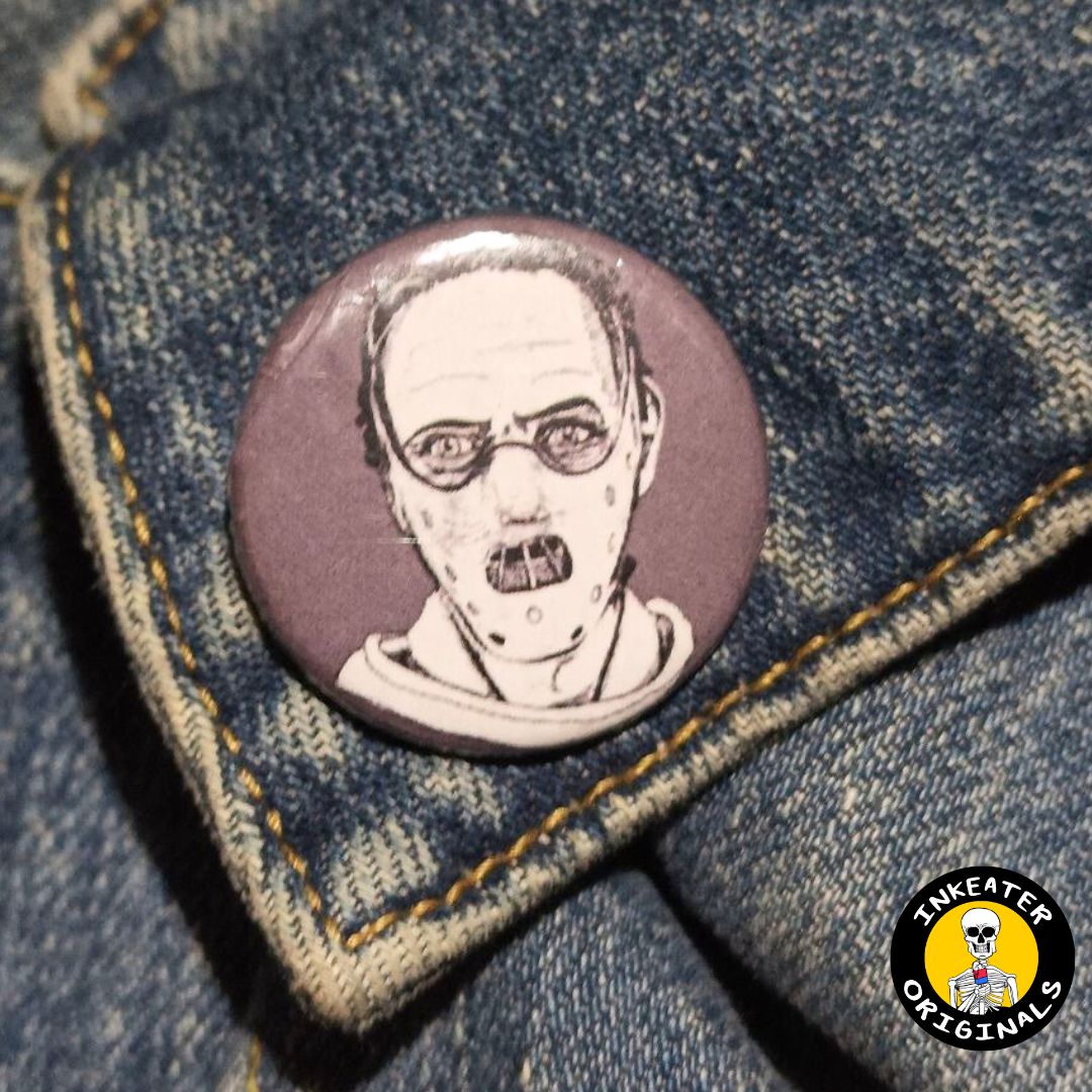 Hannibal Lecter Pin | Creepy Horror Collectible Button
