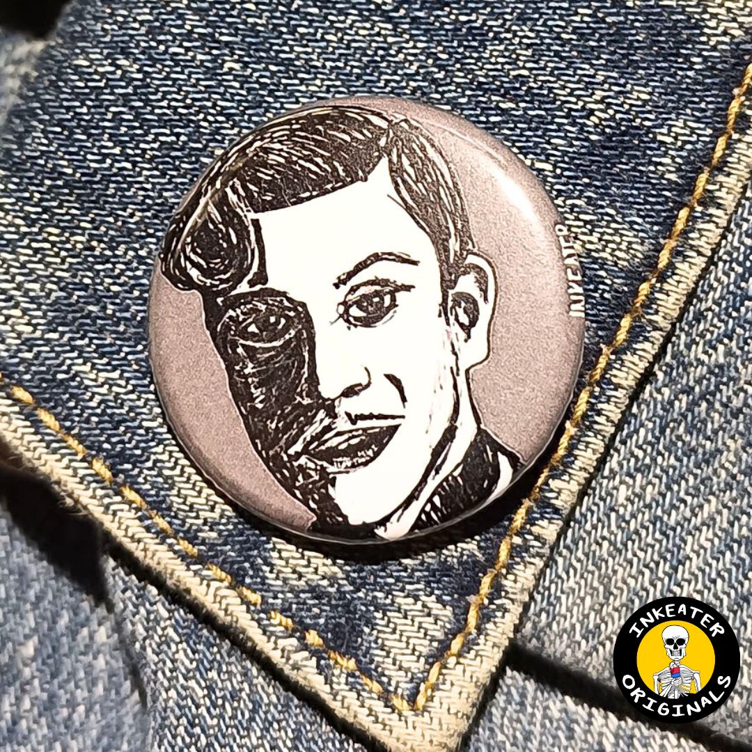 James Patrick March AHS Button – Spooky Fan Art GiftThe Countess AHS Hotel Button – Lady Gaga Horror Pin - Inkeater Originals