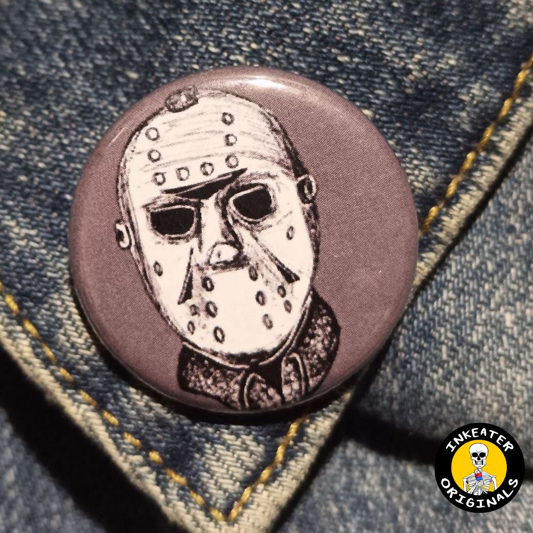 Jason Horror Button | Friday the 13th Pinback Gift