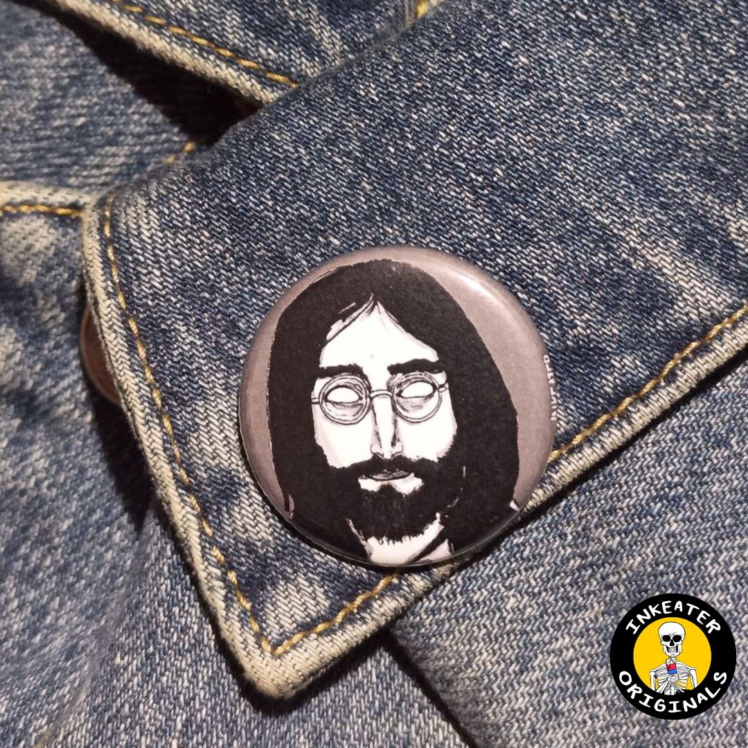 John Lennon Zombie Pin – Spooky Art Gift for Music & Horror Fans
