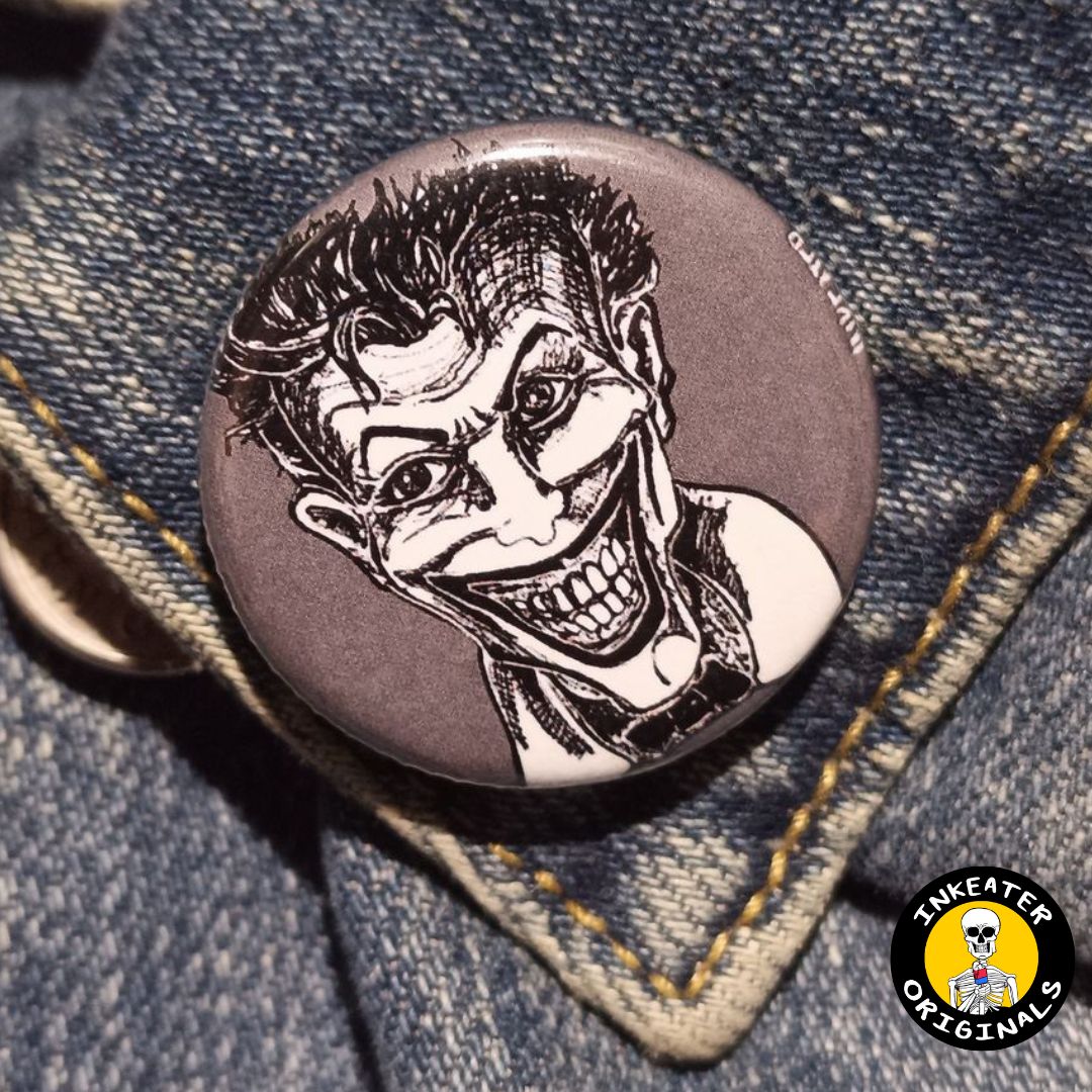 Joker Villain Pin | Dark Comic-Inspired Button Gift