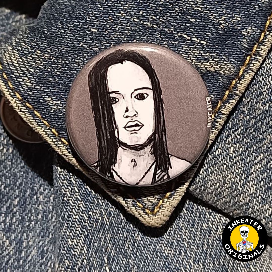 Kate Fuller Dusk Till Dawn Horror Pin – 1.25 Spooky Button- Inkeater Originals
