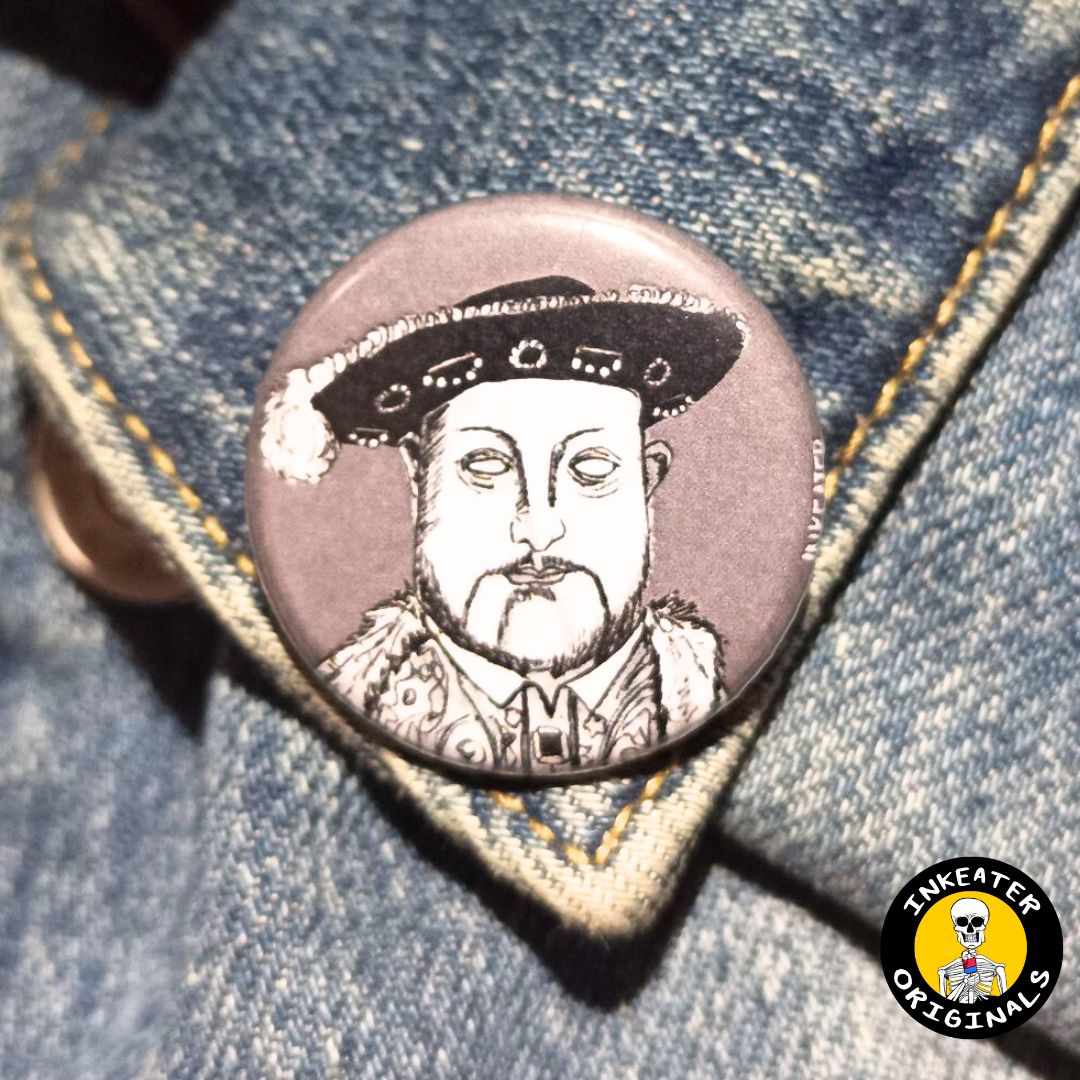 King Henry VIII Zombie Pin – Spooky Tudor Gift for History Lovers