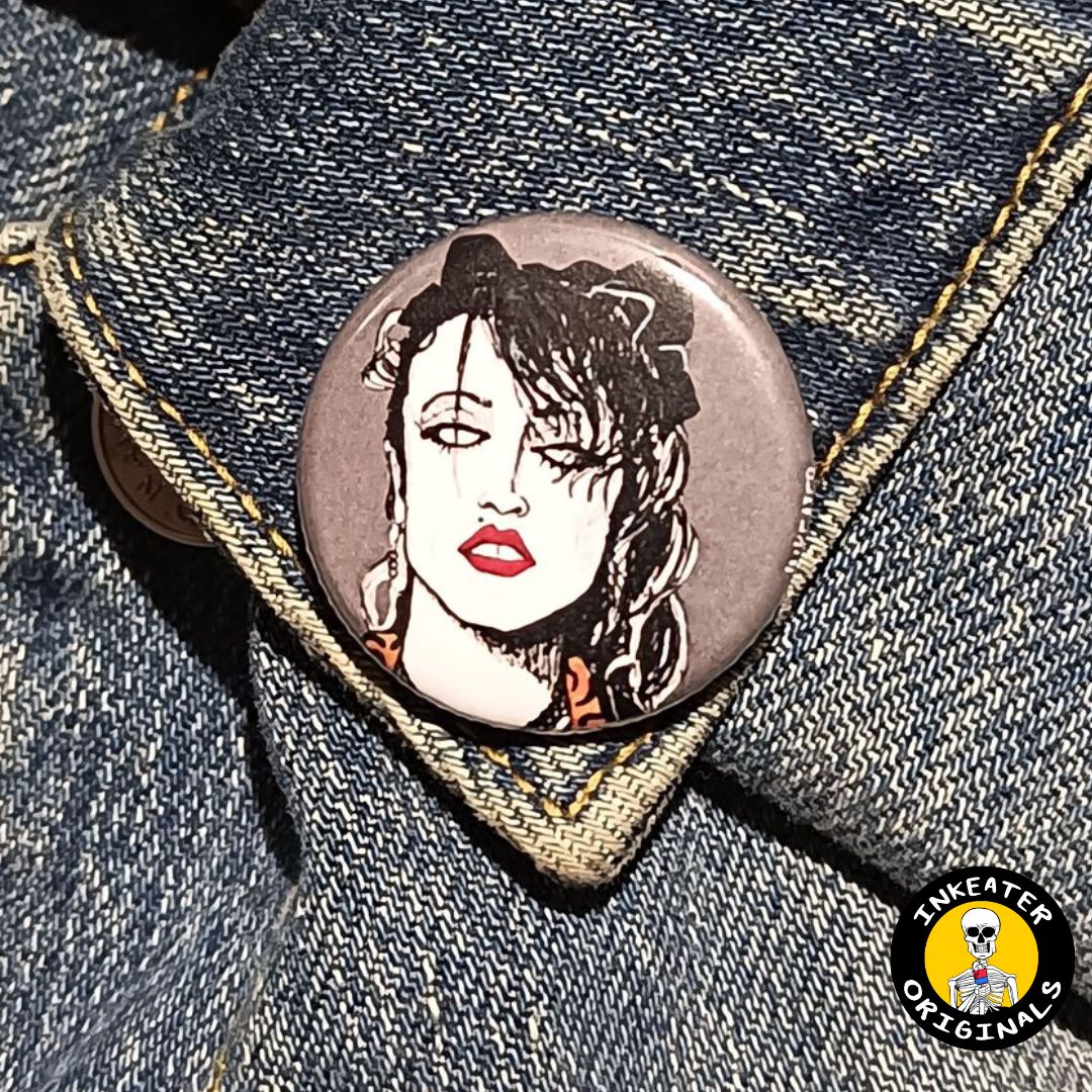Madonna Zombie Pinback Button – Spooky Gift for Music Fans