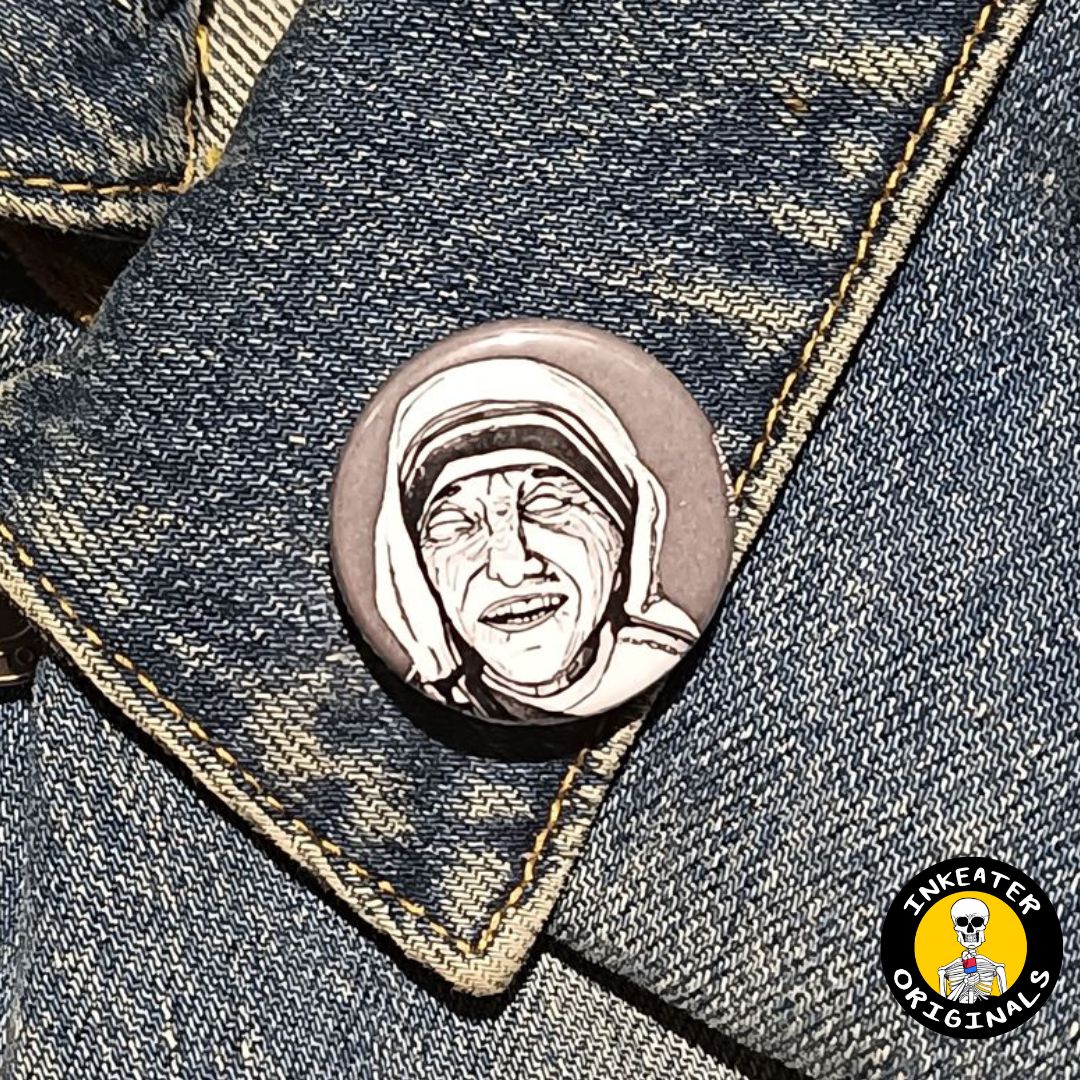 Mother Teresa Zombie Pin – Spooky Gift for History & Horror Fans
