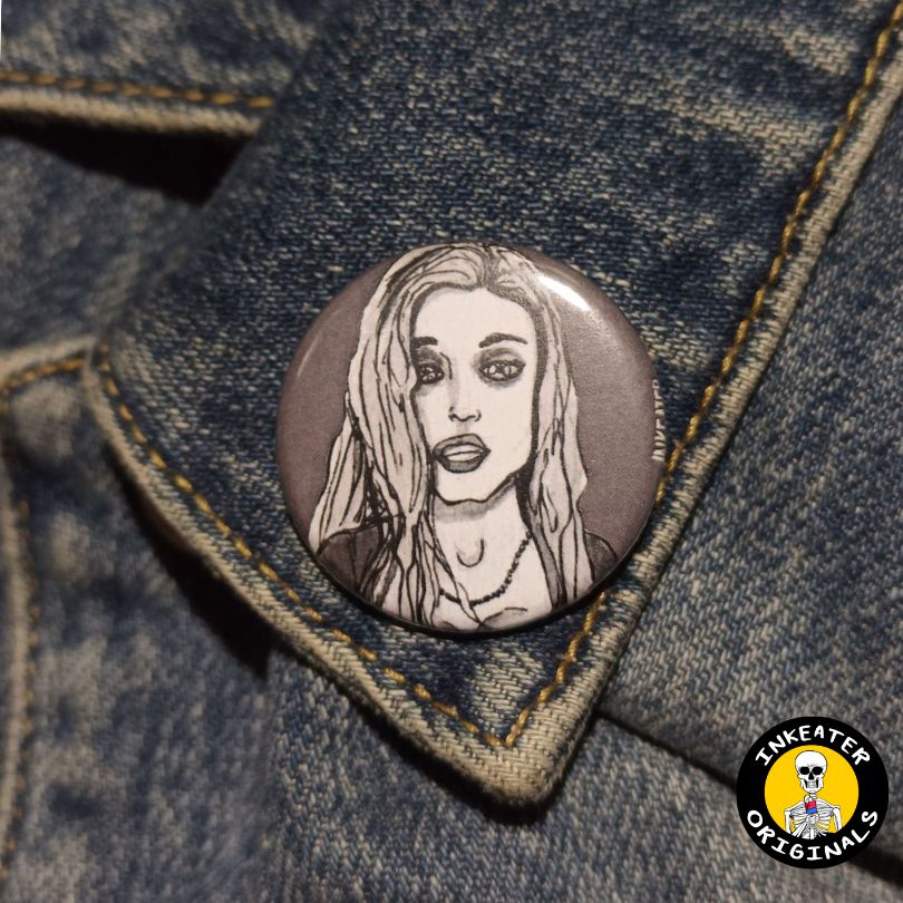 Sarah Sanderson Pinback Button – Witchy Hocus Pocus Collectible- Inkeater Originals
