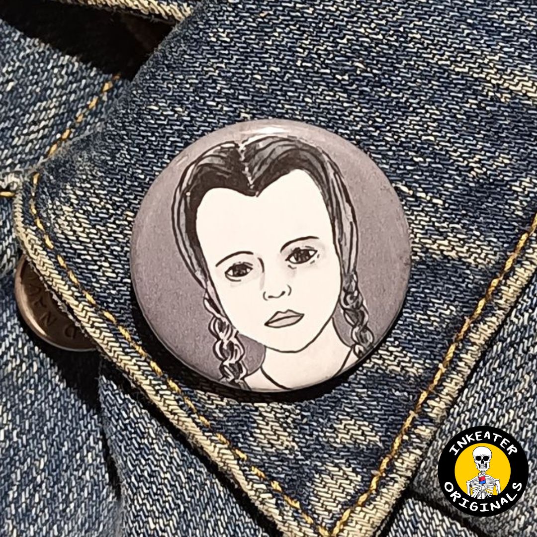 Wednesday Addams Pinback Button – Creepy Cute Gift for Fans