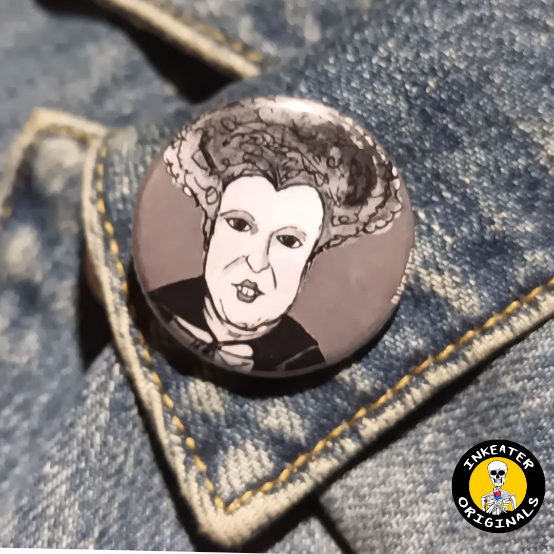 Winifred Sanderson Pinback Button – Hocus Pocus Horror Fan Art - Inkeater Originals