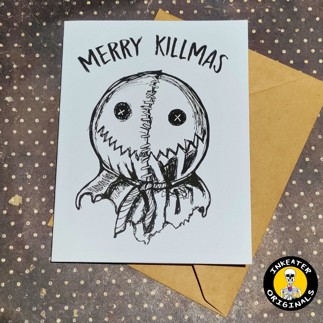 Trick ’r Treat Sam Christmas card styled for festive horror-themed gifting